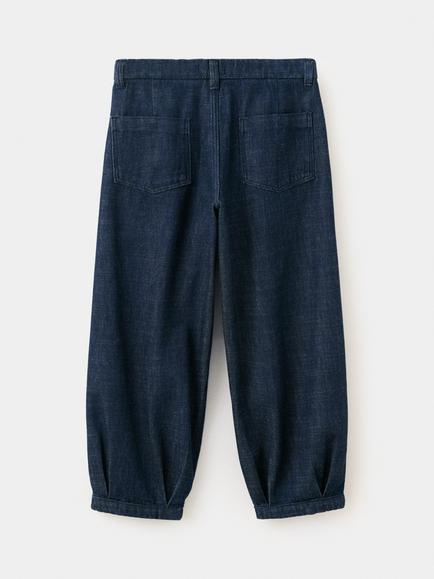 Mango Kids' Mid Rise Barrel Jeans, Mid Blue - view 2, Mid Blue