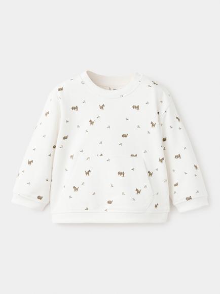 Mango Baby Ponies Kangaroo Pocket Sweatshirt, Off White, Off White
