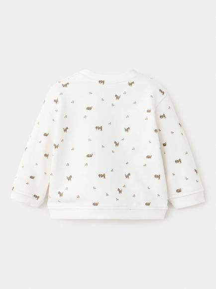 Mango Baby Ponies Kangaroo Pocket Sweatshirt, Off White - view 2, Off White