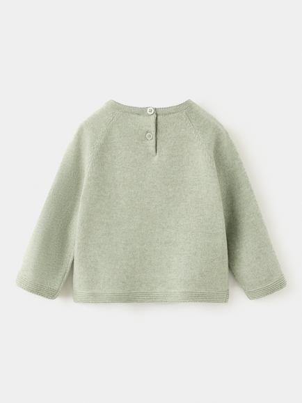 Mango Baby Crew Neck Kangaroo Pocket Sweatshirt, Green - view 2, Green