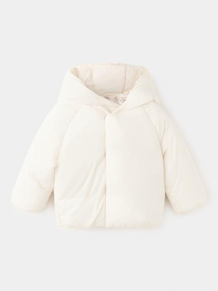 Mango Baby Hooded Puffer Jacket, Off White, Off White