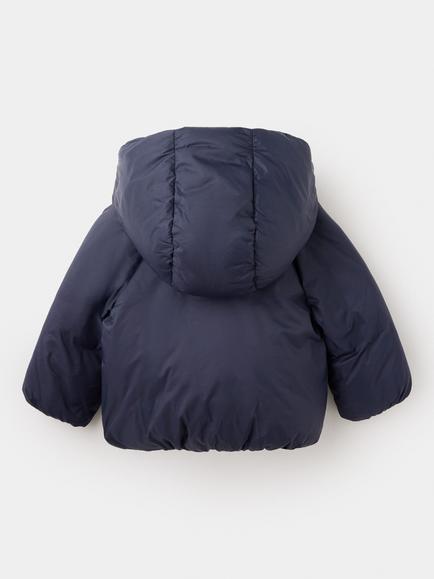 Mango Baby Hooded Puffer Jacket, Navy - view 2, Navy