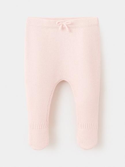 Mango Baby Footed Knitted Leggings, Light Pink, Light Pink