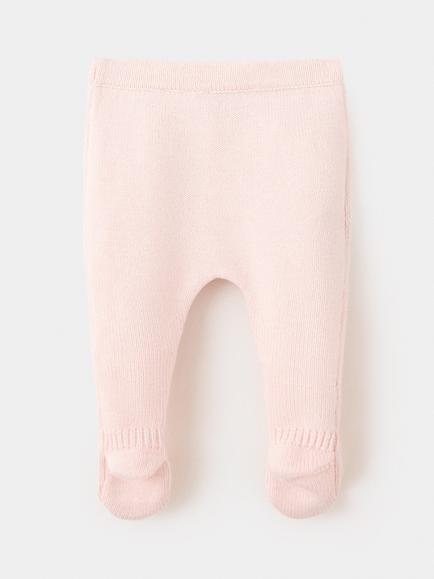 Mango Baby Footed Knitted Leggings, Light Pink - view 2, Light Pink
