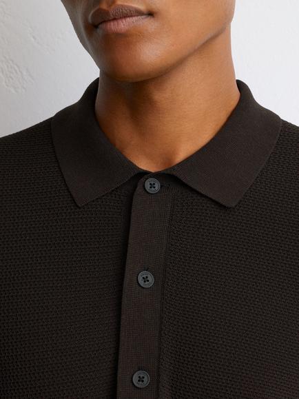 Reiss Warren Polo Shirt, Chocolate Brown - view 2, Chocolate Brown