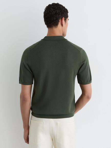 Reiss Drayton Regular Fit Wool Shirt, Dark Green - view 2, Dark Green