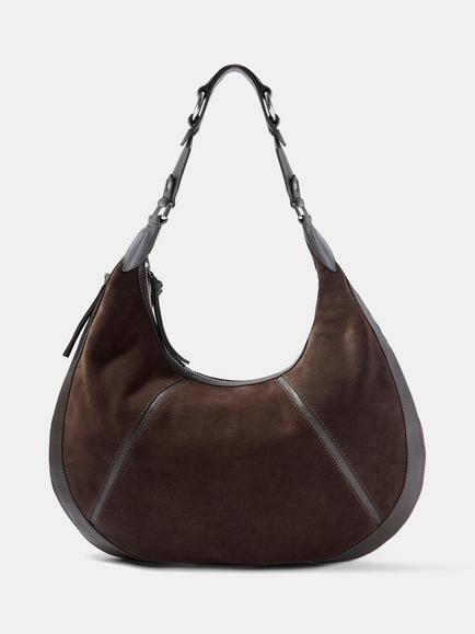 Mint Velvet Suede Shoulder Bag, Brown, Brown