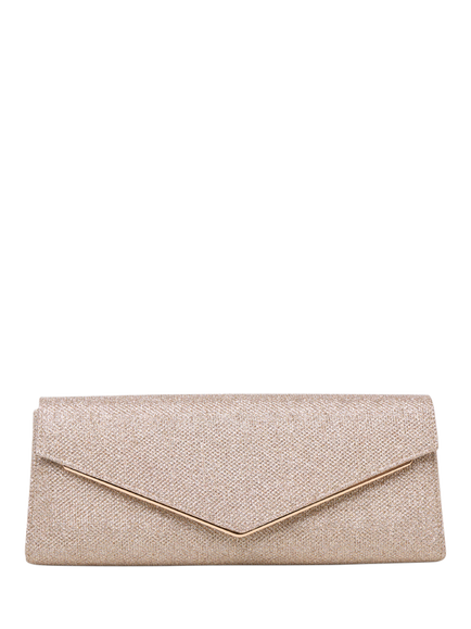 Paradox London Diantha Glitter Clutch Bag, Champagne, Champagne