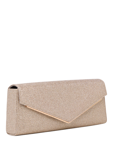 Paradox London Diantha Glitter Clutch Bag, Champagne - view 2, Champagne