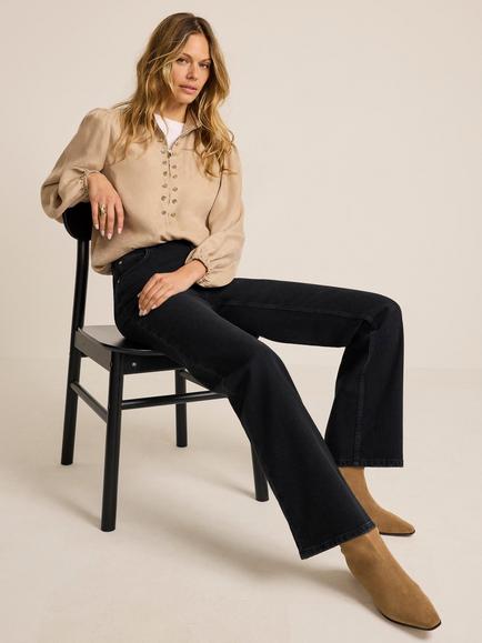Mint Velvet Zip Detail Blouse - view 2, Natural