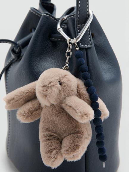 Mango Kids' Bolso Julie Drawstring Bucket Bag, Navy - view 2, Navy