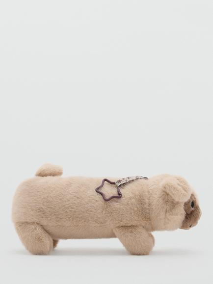 Mango Kids' Puppy Plush Pouch Bag, Sand, Sand
