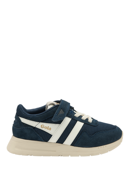 Gola Kids’ Delta Strap Trainers, Navy/Off White, Navy/Off White