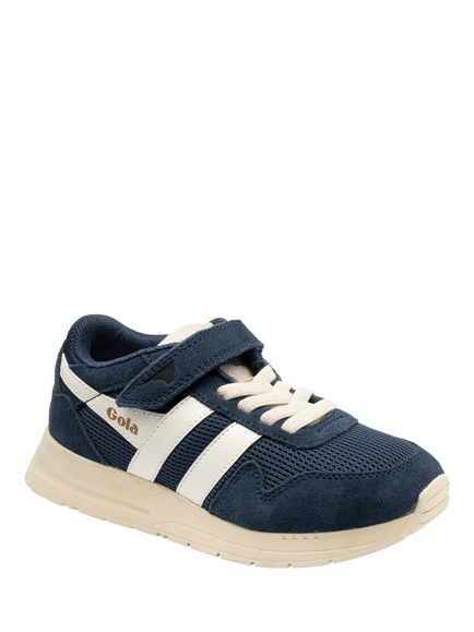 Gola Kids’ Delta Strap Trainers, Navy/Off White - view 2, Navy/Off White