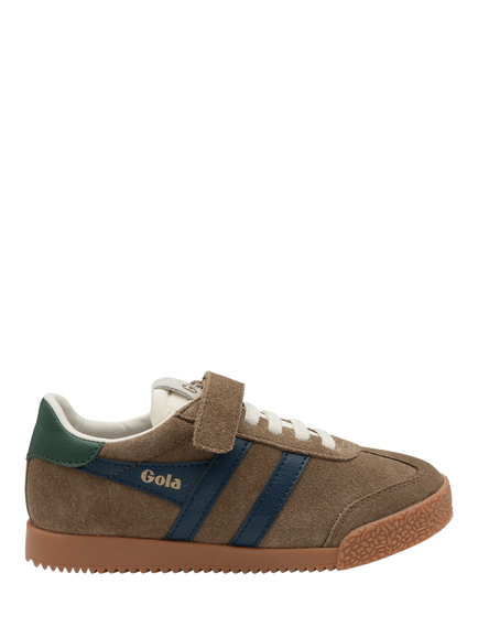 Gola Kids' Elan Strap Trainers, Tobacco/Navy, Tobacco/Navy