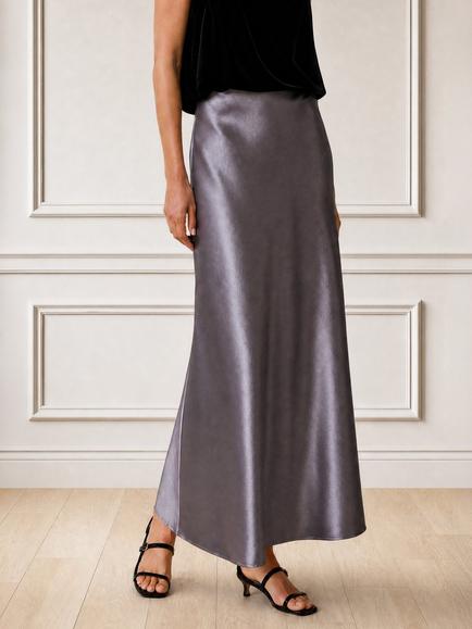 Aspiga Satin Slip Skirt, Mink, Mink