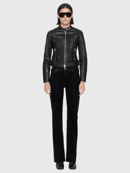 AllSaints Comet Slim Fit Leather Jacket, Black - view 2, Black