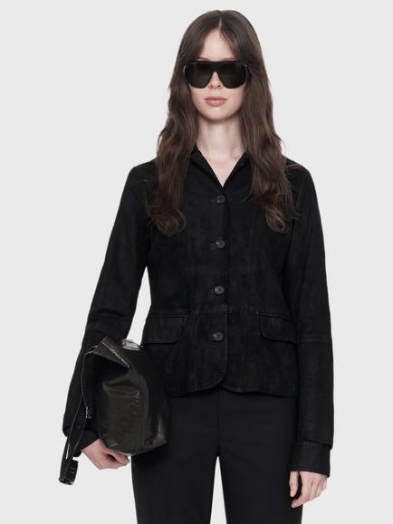 AllSaints Surveya Suede Blazer, Black, Black