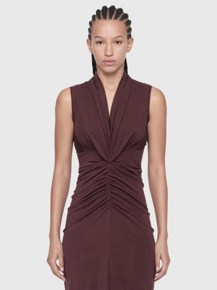 AllSaints Dariya Dress Ruched Bodycon Dress, Red