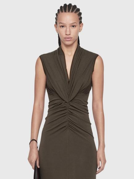 AllSaints Dariya Dress Ruched Bodycon Dress, Green