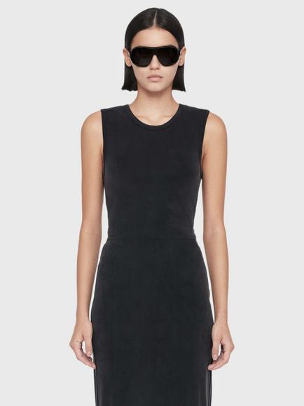 AllSaints Ilia A-Line Midi Dress, Washed Black, Washed Black