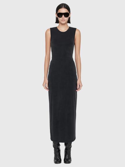 AllSaints Ilia A-Line Midi Dress, Washed Black - view 2, Washed Black