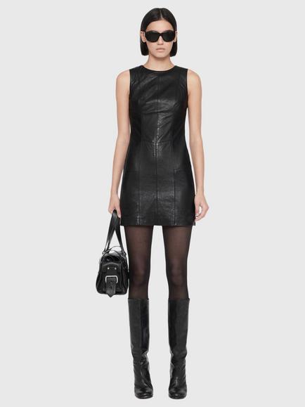 AllSaints Vee A-Line Knee Length Dress, Black - view 2, Black