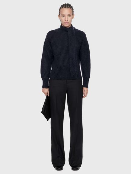 AllSaints Etty Tie Neck Jumper - view 2, Navy