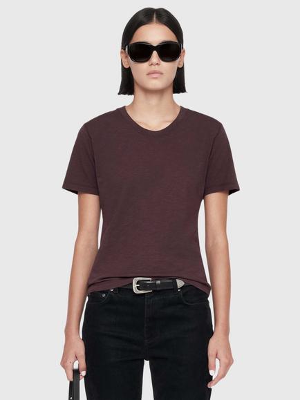 AllSaints Hela Slim Fit T-Shirt, Aubergine Red