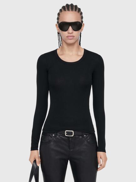 AllSaints Teresa Crew Neck T-Shirt, Jet Black