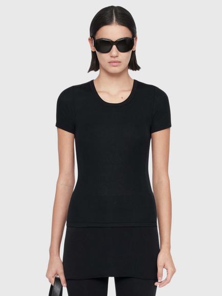 AllSaints Teresa Crew Neck T-Shirt, Jet Black, Jet Black