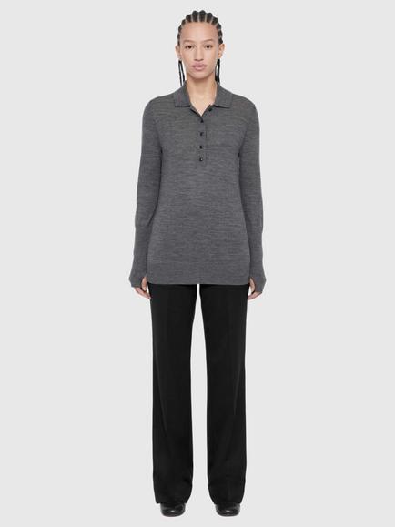 AllSaints Elysia Wool Blend Slim Fit Trousers - view 2, Black