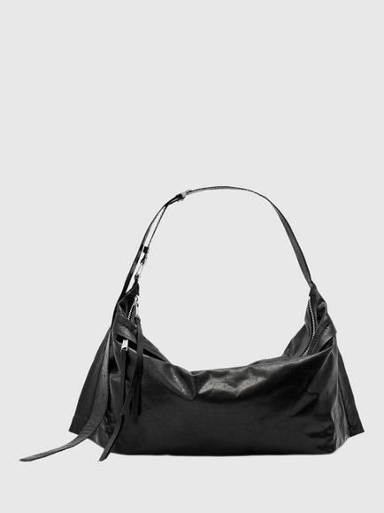 AllSaints Lutece Leather Duffle Bag, Black, Black