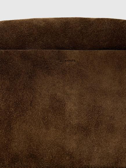 AllSaints Joan Suede Satchel, Dark Khaki - view 2, Dark Khaki