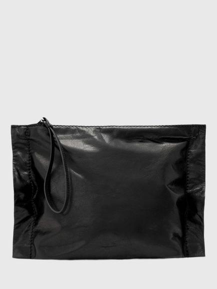 AllSaints Lutece Leather Pouch, Black