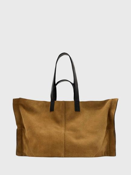 AllSaints Lutece Suede Tote Bag, Brown, Brown
