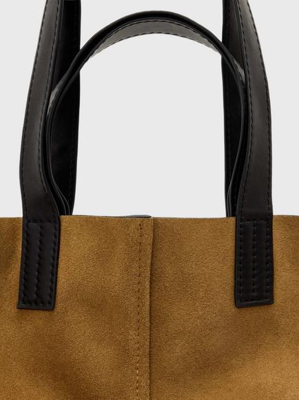 AllSaints Lutece Suede Tote Bag, Brown - view 2, Brown