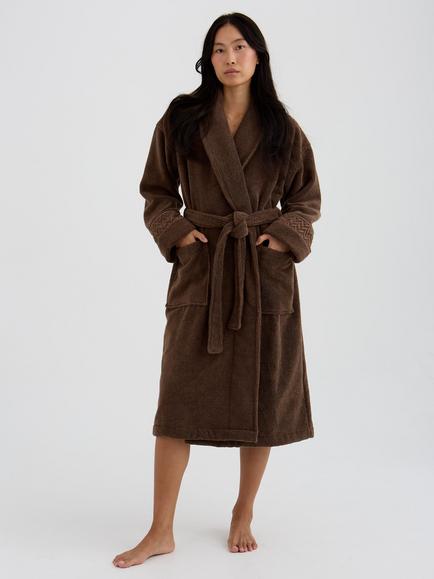 Pretty You London Bamboo Towelling Robe - view 2, Mocha