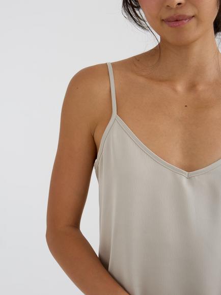 Pretty You London Satin Lace Chemise Nightdress, Pelican - view 2, Pelican