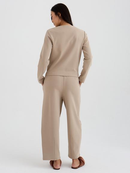 Pretty You London Fleece Lined Bamboo Fleece Barrel Joggers - view 2, Silver Mink
