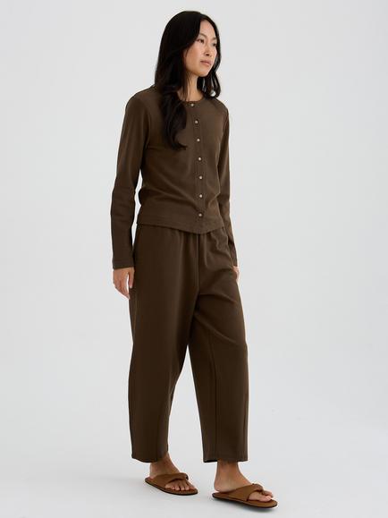 Pretty You London Fleece Lined Bamboo Fleece Barrel Joggers, Slate