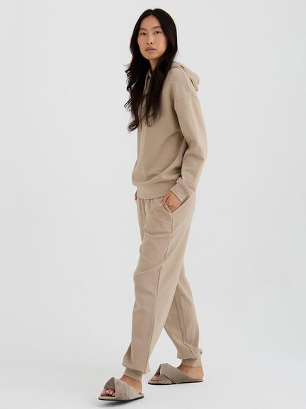 Pretty You London Fleece Lined Bamboo Blend Joggers, Silver Mink, Silver Mink