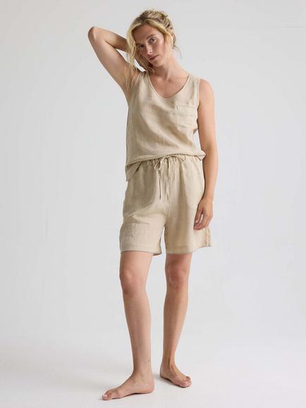 Pretty You London Linen Shorts, Summer Sand