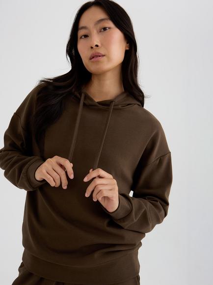 Pretty You London Bamboo Blend Hooded Lounge Top, Slate, Slate
