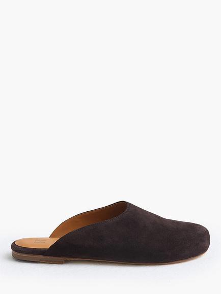Pretty You London Suede Slippers, Dark Coco
