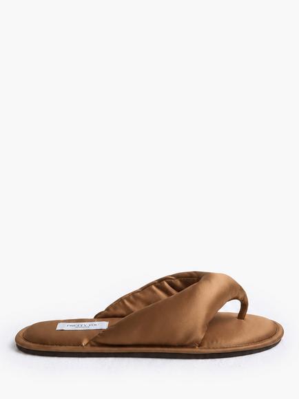 Pretty You London Satin Sandals, Toffee