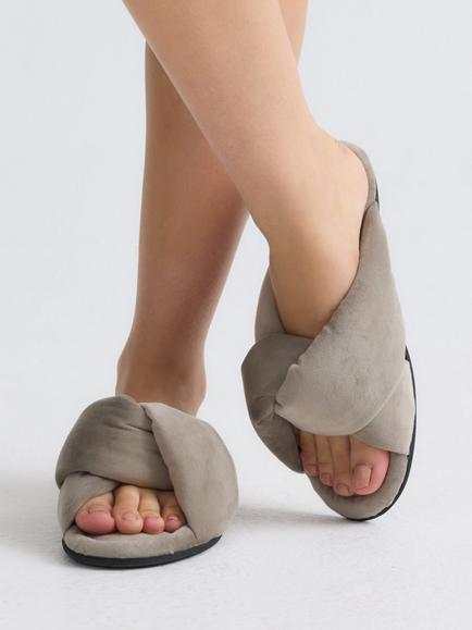 Pretty You London Knot Slippers, Wild Dove - view 2, Wild Dove