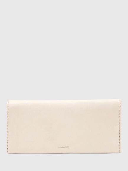 AllSaints Siloh Leather Continental Purse, Ivory