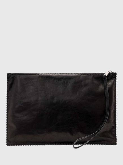 AllSaints Siloh Leather Large Pouch, Black
