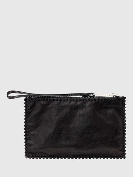 AllSaints Siloh Mini Leather Pouch, Black, Black